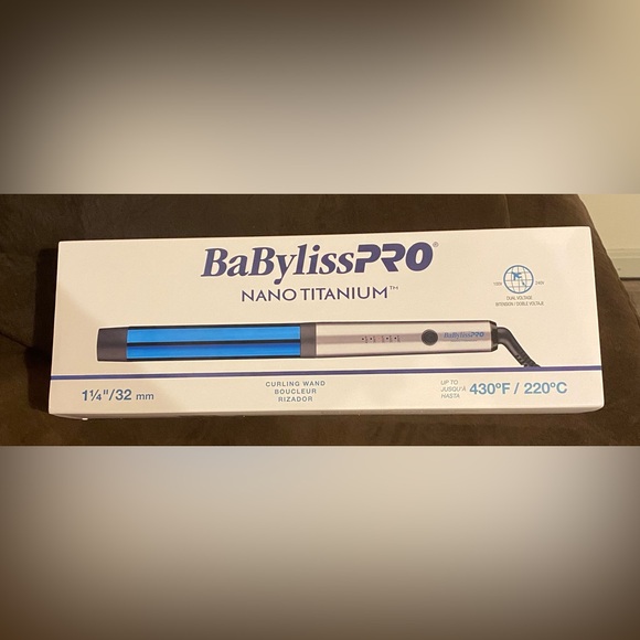 BaBylissPRO Nano Titanium Blue Curling Wand 1 1/4 inch - Picture 6 of 9
